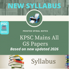 KPSC KAS Mains Complete Paper 1 2 3 and 4 Printed Spiral Binded Notes